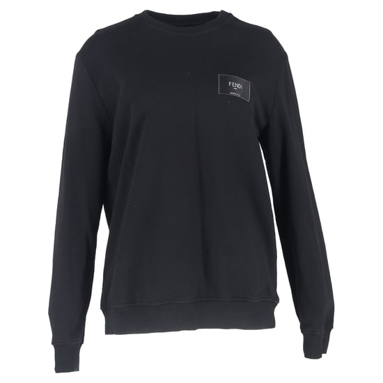 Fendi Sweatshirt mit Rundhalsausschnitt aus schwarzer Baumwolle - Image 1