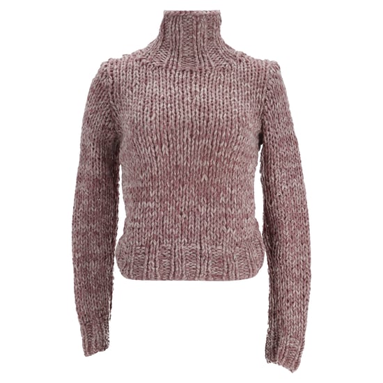 Ann Demeulemeester Rollkragenpullover mit Zopfmuster aus rosa Wolle - Image 1