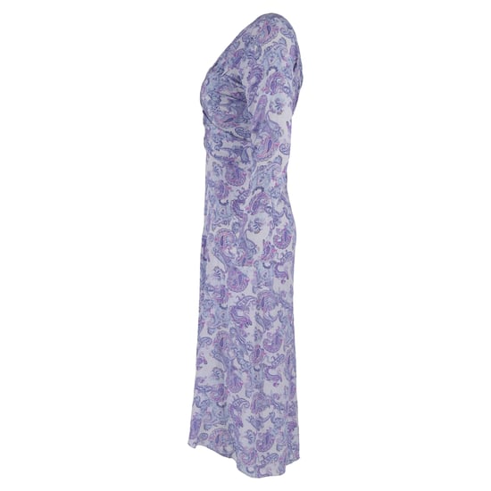 Isabel Marant Telima Cutout-Kleid aus Crêpe mit Paisley-Print und Raffungen in Lila Seide - Image 2