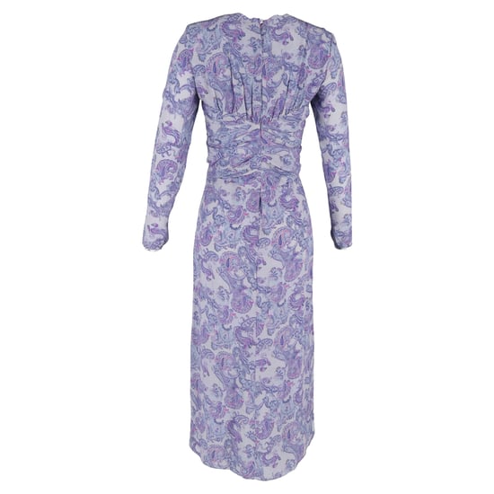 Isabel Marant Telima Cutout-Kleid aus Crêpe mit Paisley-Print und Raffungen in Lila Seide - Image 3
