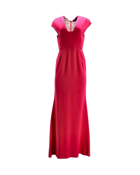 Roland Mouret – Abendkleid mit eckigem Ausschnitt und Cut-Out am Rücken aus rosa Viskose - Image 1