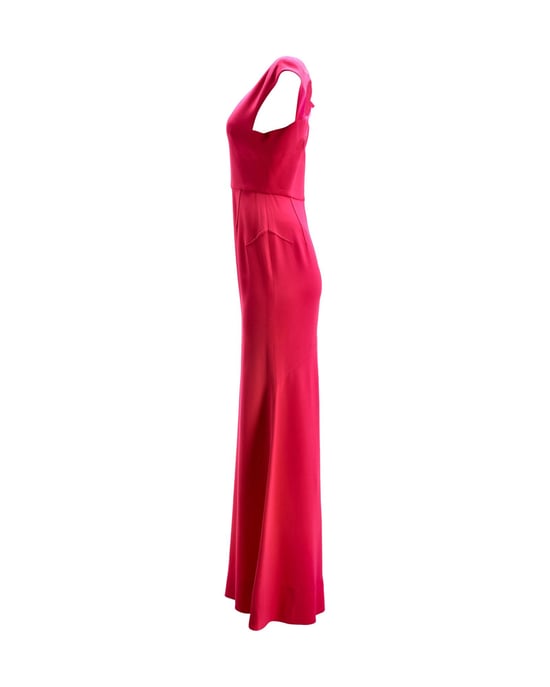 Roland Mouret – Abendkleid mit eckigem Ausschnitt und Cut-Out am Rücken aus rosa Viskose - Image 2