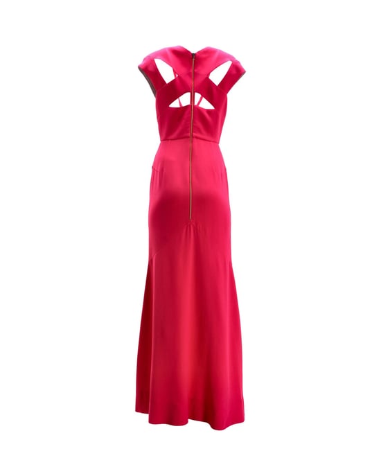 Roland Mouret – Abendkleid mit eckigem Ausschnitt und Cut-Out am Rücken aus rosa Viskose - Image 3