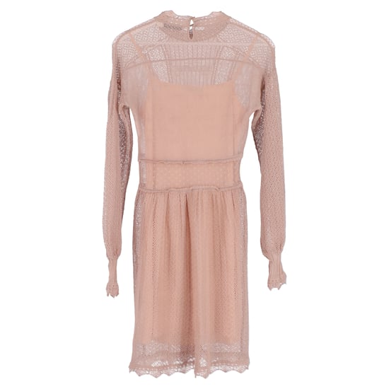 Dior Strick-Minikleid mit langen Ärmeln und Unterkleid aus rosa Viskose - Image 2