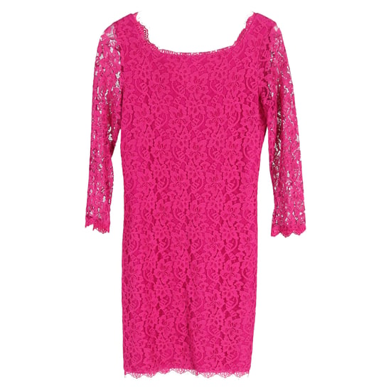 Diane von Furstenberg Zarita Langarm-Spitzenkleid aus rosa Viskose - Image 1