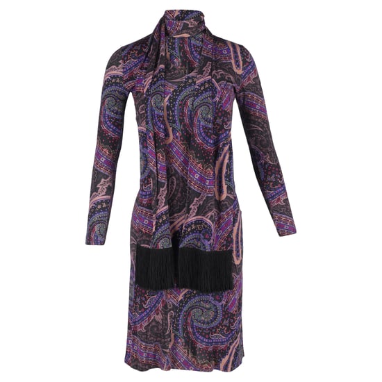 Etro Paisley-Print-Kleid mit Schal in lila Polyester - Image 1
