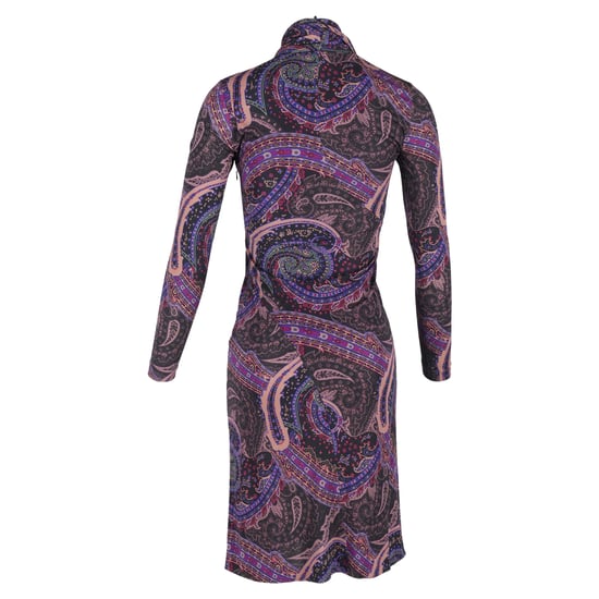 Etro Paisley-Print-Kleid mit Schal in lila Polyester - Image 3