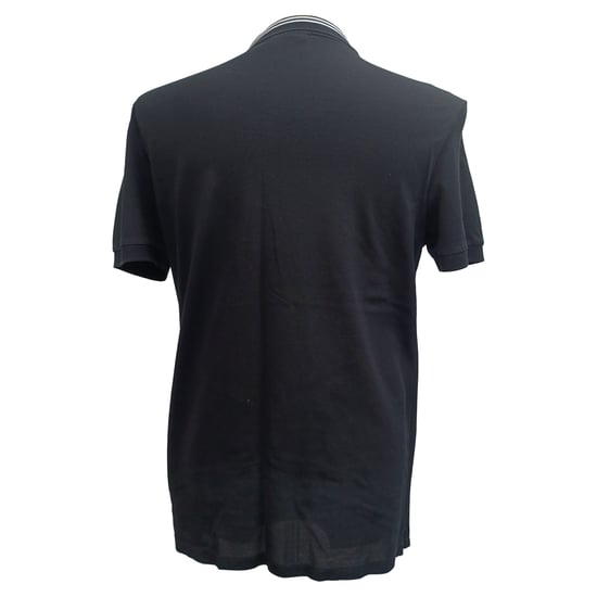 Lanvin Gestreiftes Kragen Kurzarm Polo-Shirt aus schwarzer Baumwolle - Image 3
