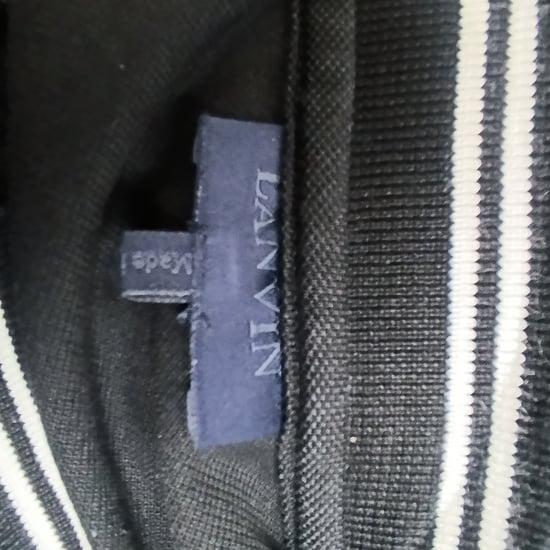 Lanvin Gestreiftes Kragen Kurzarm Polo-Shirt aus schwarzer Baumwolle - Image 4