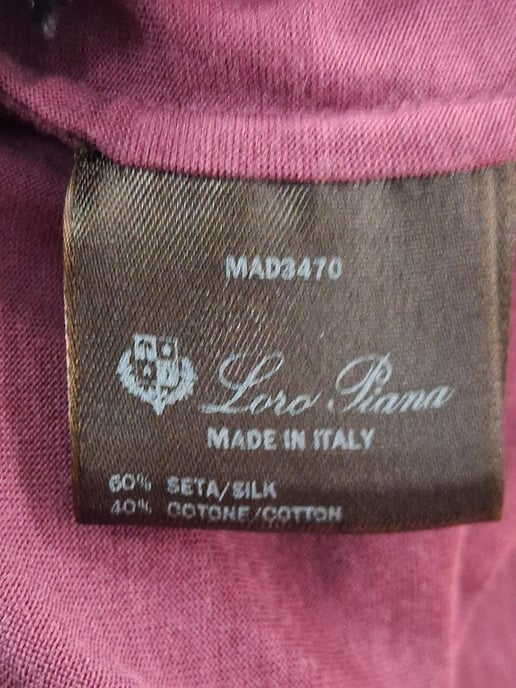 Loro Piana Langarm-Polohemd aus lila Baumwolle - Image 5