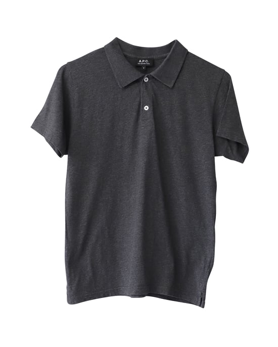 A.P.C. Logo besticktes Polo-Shirt aus grauer Baumwolle - Image 1