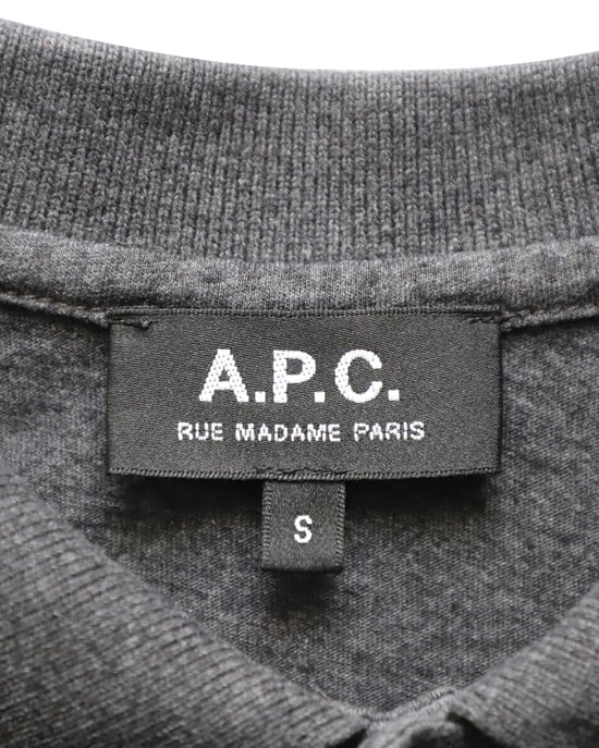 A.P.C. Logo besticktes Polo-Shirt aus grauer Baumwolle - Image 4