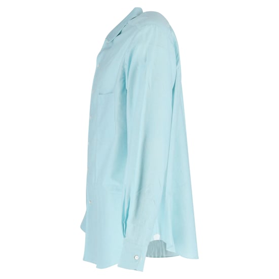 Loro Piana Hemd mit Knöpfen aus hellblauer Baumwolle - Image 2