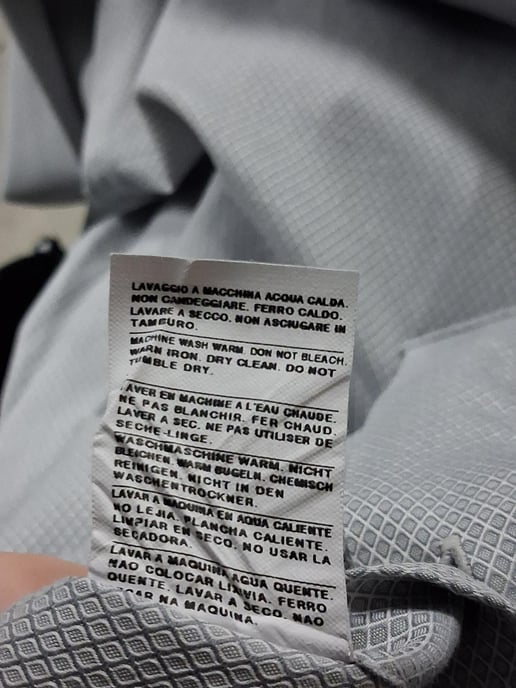 Giorgio Armani Gemusterte Hemd mit versteckten Knöpfen aus grauer Baumwolle - Image 4