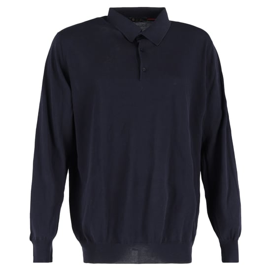 Loro Piana Langarm-Polohemd aus navyblauer Wolle - Image 1