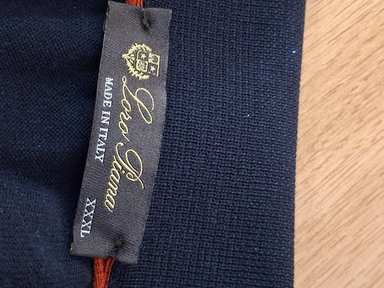 Loro Piana Langarm-Polohemd aus navyblauer Wolle - Image 4