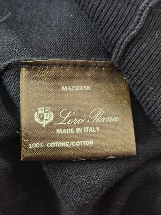 Loro Piana Langarm-Polohemd aus navyblauer Wolle - Image 5