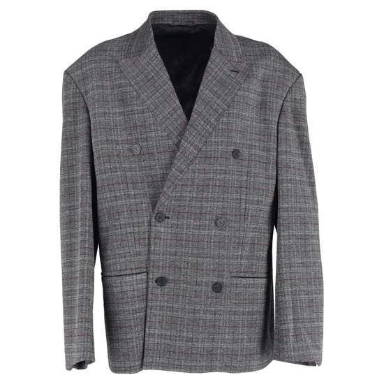 Balenciaga zweireihiger Oversize-Blazer mit Karomuster aus grauer Viskose - Image 1