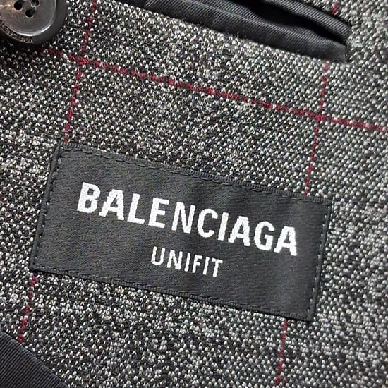 Balenciaga zweireihiger Oversize-Blazer mit Karomuster aus grauer Viskose - Image 4