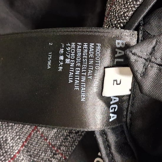 Balenciaga zweireihiger Oversize-Blazer mit Karomuster aus grauer Viskose - Image 5