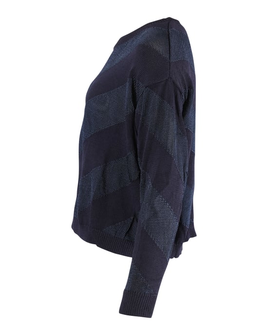 Sandro-Streifenpullover aus marineblauem Polyester - Image 2