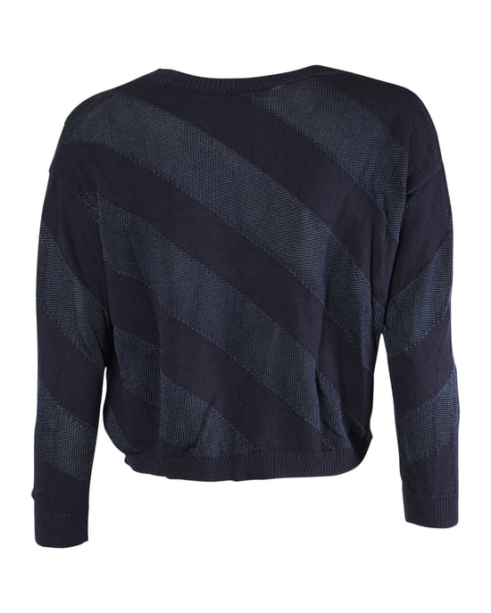 Sandro-Streifenpullover aus marineblauem Polyester - Image 3