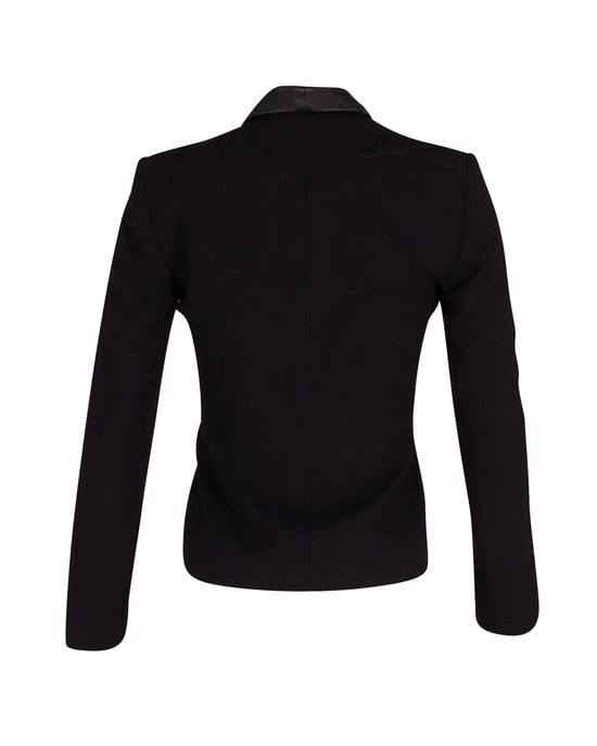 Maje Blazer mit Kontrastbesatz aus schwarzer Wolle - Image 3