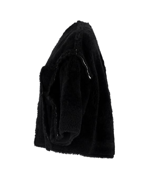 Rick Owens Legaspi Cropped Jacket in Black Shearling - Image 2
