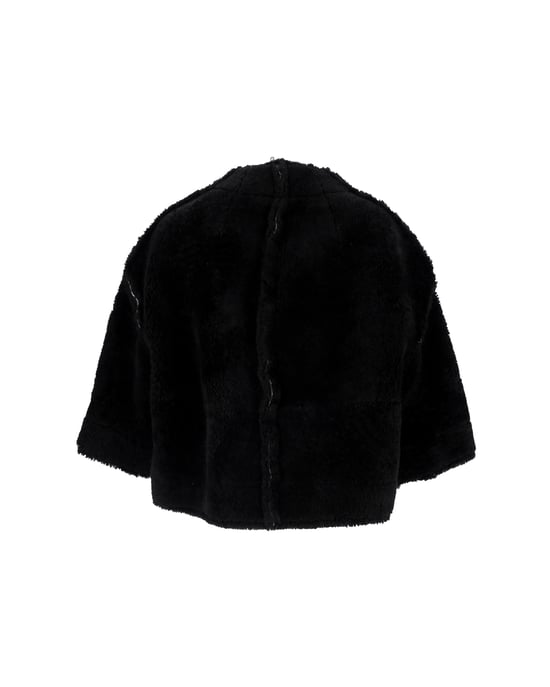 Rick Owens Legaspi Cropped Jacket in Black Shearling - Image 3