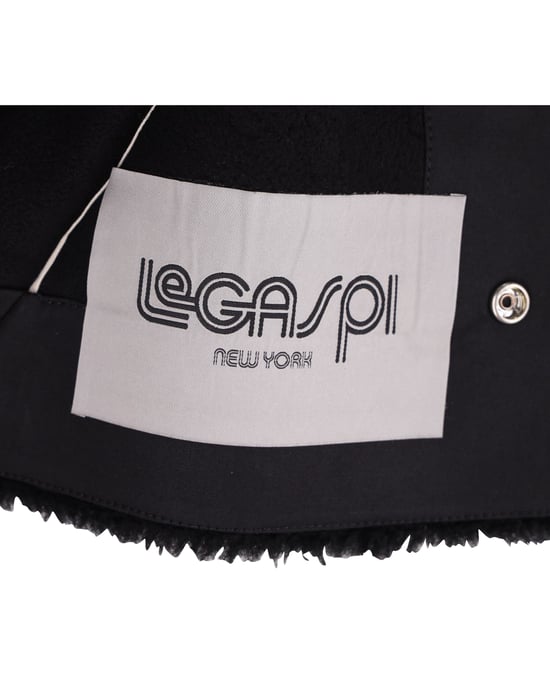Rick Owens Legaspi Cropped Jacket in Black Shearling - Image 4
