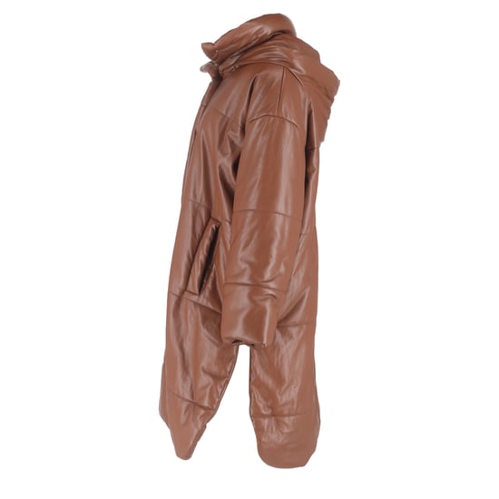 Nanushka Eska Long Vegan Puffer in Braun Polyester - Image 2