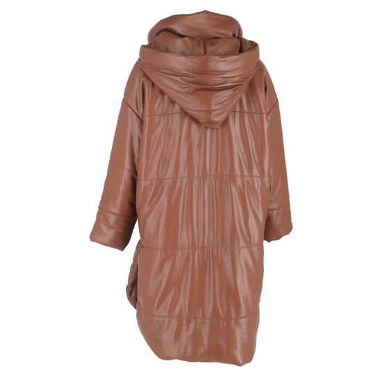 Nanushka Eska Long Vegan Puffer in Braun Polyester - Image 3