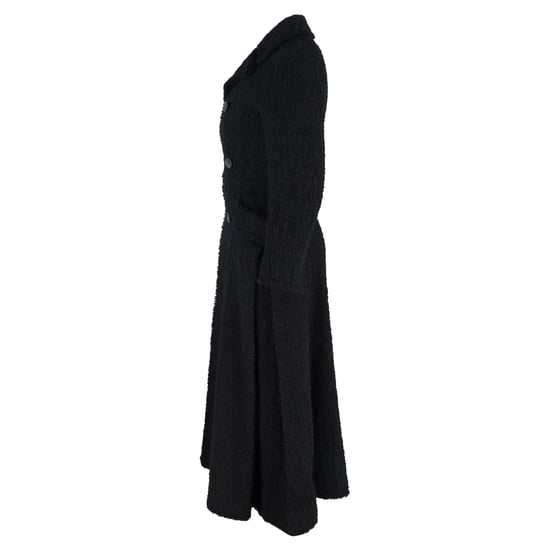 Zweireihiger langer Bouclé-Mantel von Comme des Garçons aus schwarzer Wolle - Image 2