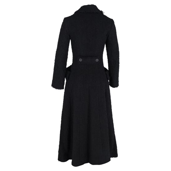Zweireihiger langer Bouclé-Mantel von Comme des Garçons aus schwarzer Wolle - Image 3