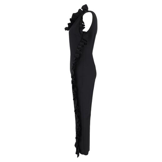 MSGM One-Shoulder-Jumpsuit mit Rüschenbesatz aus schwarzem Polyester - Image 2