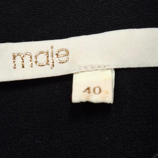 Maje Jumpsuit mit V-Ausschnitt und Taillenband aus schwarzem Acetat - Image 3