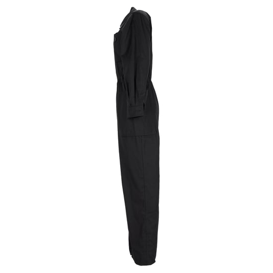 Saint Laurent – Langärmliger Jumpsuit mit Gürtel aus schwarzer Baumwolle - Image 2