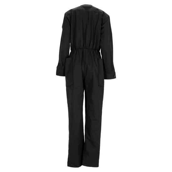 Saint Laurent – Langärmliger Jumpsuit mit Gürtel aus schwarzer Baumwolle - Image 3