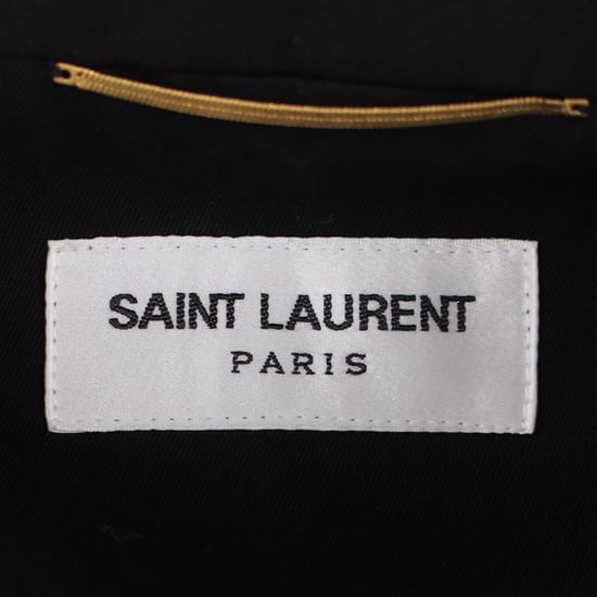 Saint Laurent – Langärmliger Jumpsuit mit Gürtel aus schwarzer Baumwolle - Image 4