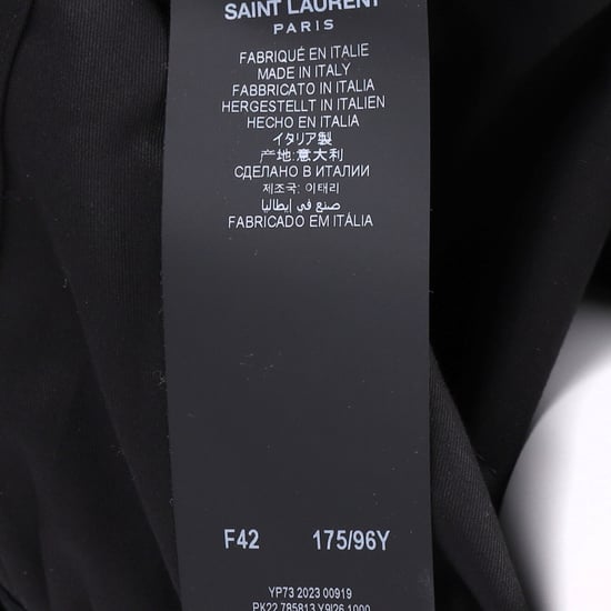 Saint Laurent – Langärmliger Jumpsuit mit Gürtel aus schwarzer Baumwolle - Image 5