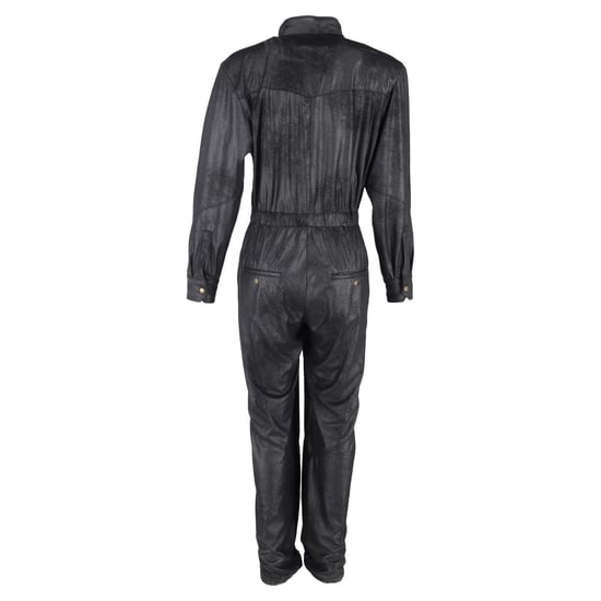 Isabel Marant Junna Jumpsuit mit langen Ärmeln aus schwarzem Kunstleder - Image 3