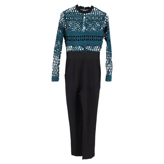 Jumpsuit mit Spitzendetails von Self-Portrait aus blaugrünem Polyester - Image 1