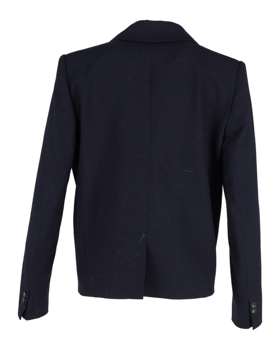 Ba&Sh zweireihiger Mantel aus marineblauer Viskose - Image 3