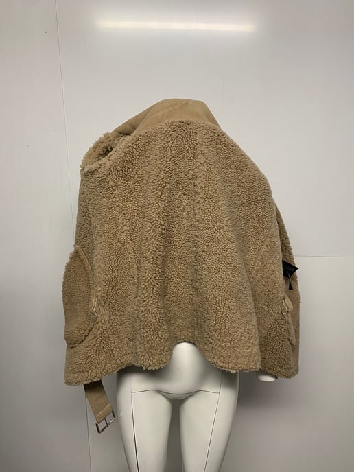 Maje Gombery Shearling-Jacke aus beigem Wildleder - Image 4
