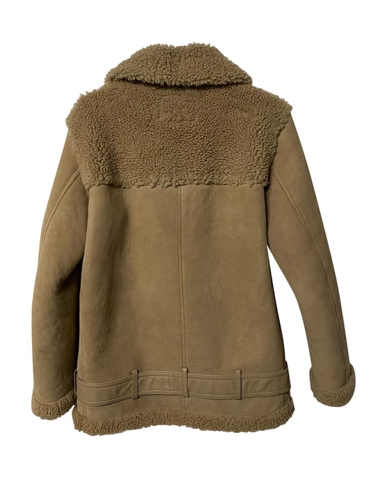 Maje Gombery Shearling-Jacke aus beigem Wildleder - Image 6