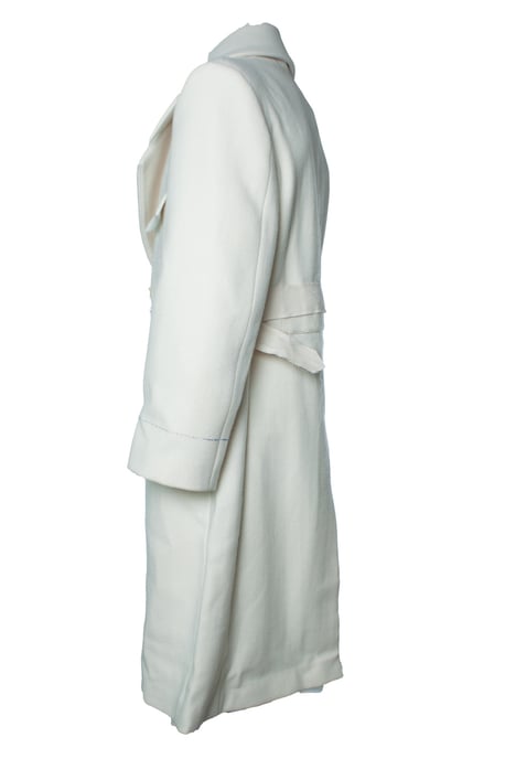 Maison Martin Margiela, cremefarbener Meltonmantel - Image 2