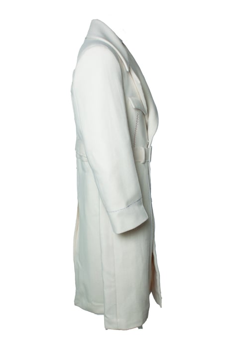 Maison Martin Margiela, cremefarbener Meltonmantel - Image 4