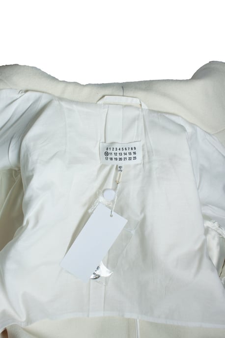 Maison Martin Margiela, cremefarbener Meltonmantel - Image 5