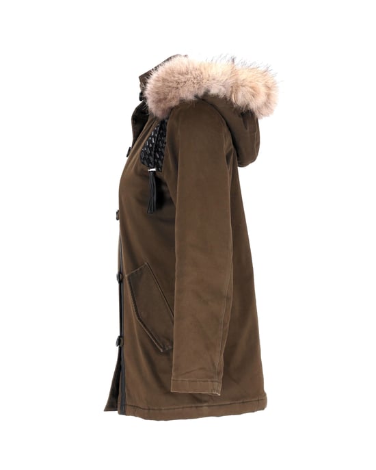 Maje Parka mit Kunstpelzmantel in Olivgrün (Polyester) - Image 2
