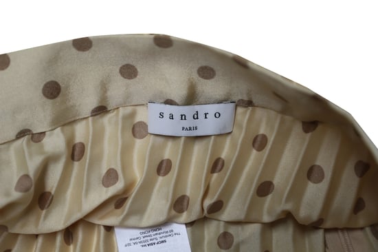 Sandro – Plissierter Maxirock mit Gürtel aus goldener Seide - Image 6